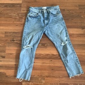 Zara raw cuff jeans